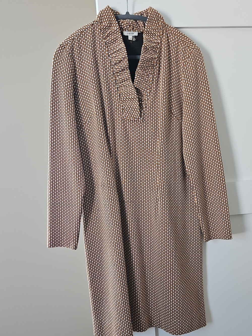 Tyler Boe Brown Patterned Long Sleeve Dress